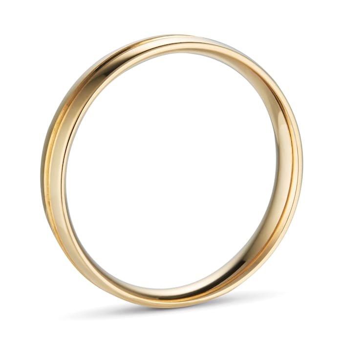 Goldsmiths 4mm Traditional Court Standard Grooved Polished Finish Wedding Ring In 9 Carat Yellow Gold