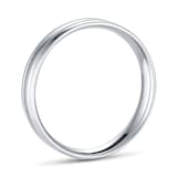 Goldsmiths 4mm Traditional Court Standard Polished Finish With Grooves Wedding Ring In 9 Carat White Gold