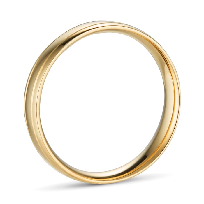 Goldsmiths 4mm Traditional Court Standard Polished Finish With Grooves Wedding Ring In 9 Carat Yellow Gold