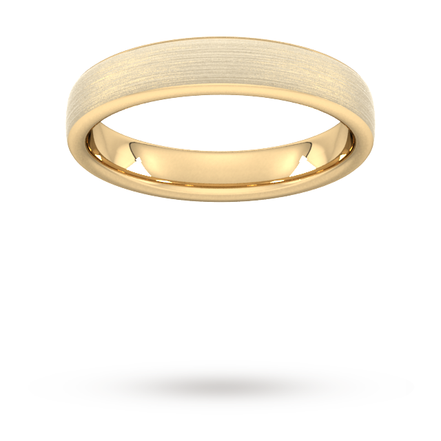 Goldsmiths 4mm Traditional Court Standard Matt Finished Wedding Ring In 18 Carat Yellow Gold