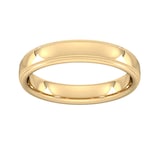 Goldsmiths 4mm Traditional Court Standard Milgrain Edge Wedding Ring In 18 Carat Yellow Gold