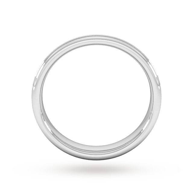 Goldsmiths 4mm Traditional Court Standard Matt Centre With Grooves Wedding Ring In 18 Carat White Gold - Ring Size R Goldsmiths 4mm Traditional Court Standard Matt Centre With Grooves Wedding Ring In 18 Carat White Gold - Ring Size R