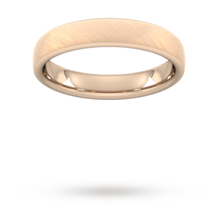 Goldsmiths 4mm Traditional Court Standard Diagonal Matt Finish Wedding Ring In 9 Carat Rose Gold