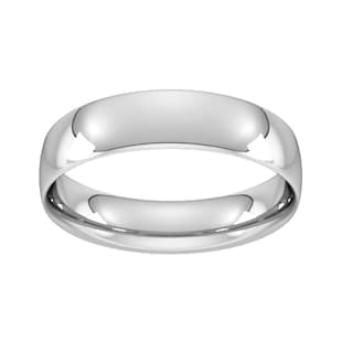 Goldsmiths 5mm Traditional Court Standard Wedding Ring In 9 Carat White Gold