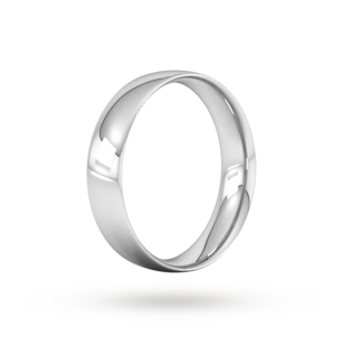 Goldsmiths 5mm Traditional Court Standard Wedding Ring In 9 Carat White Gold