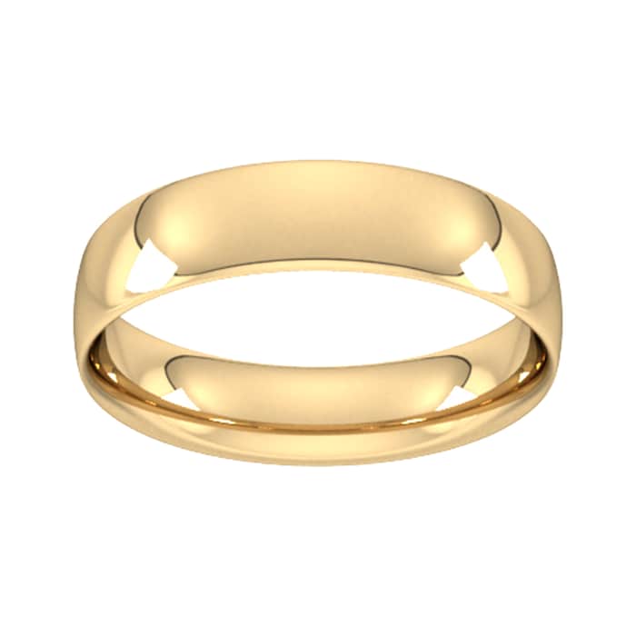 Goldsmiths 5mm Traditional Court Standard Wedding Ring In 9 Carat Yellow Gold - Ring Size P