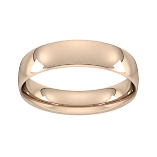 Goldsmiths 5mm Traditional Court Standard Wedding Ring In 9 Carat Rose Gold
