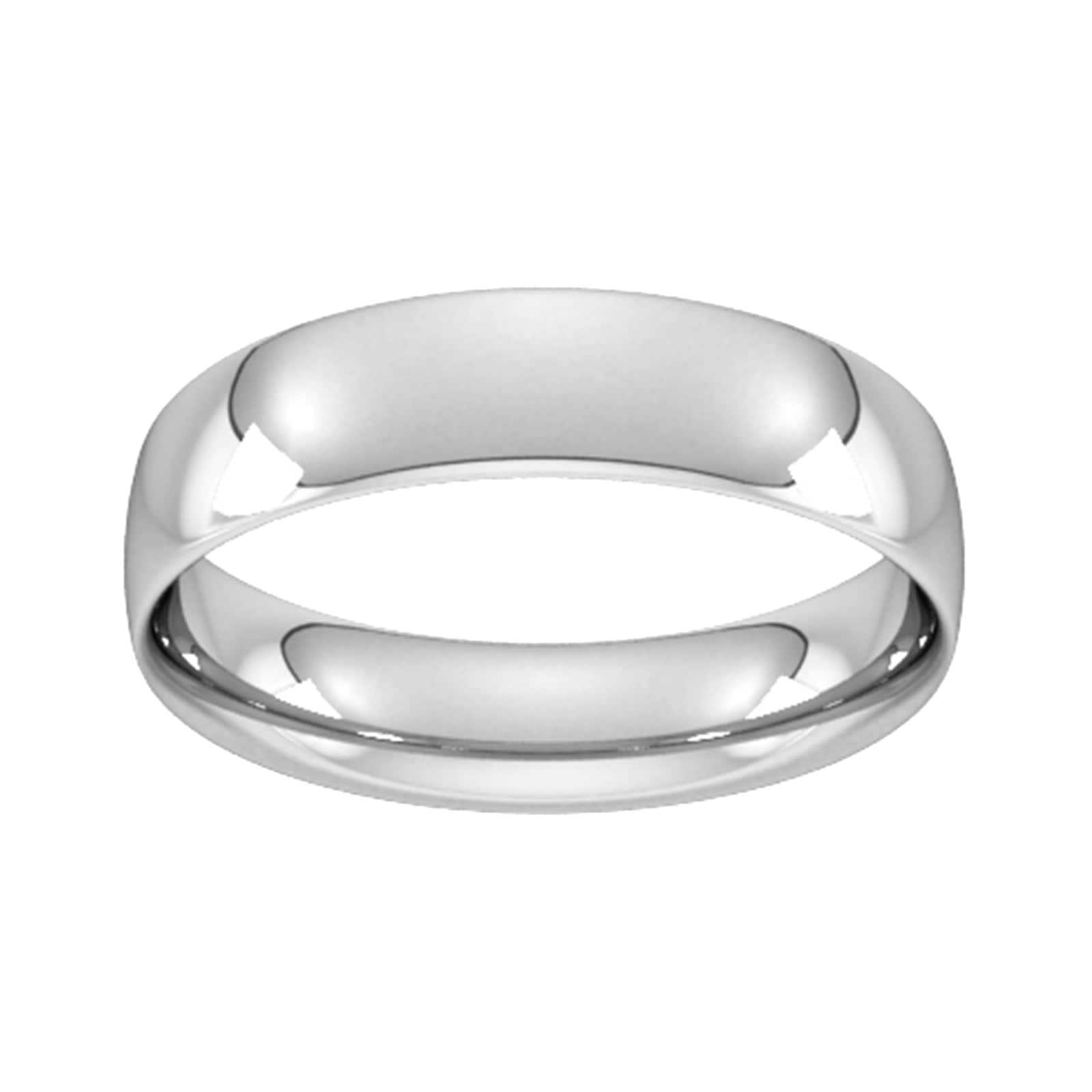 5mm Traditional Court Standard Wedding Ring In 18 Carat White Gold - Ring Size T