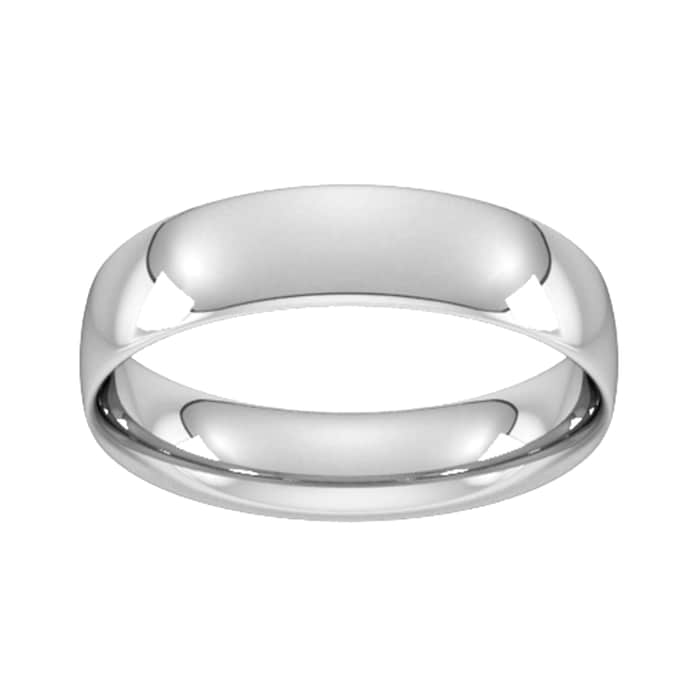 Goldsmiths 5mm Traditional Court Standard Wedding Ring In 18 Carat White Gold