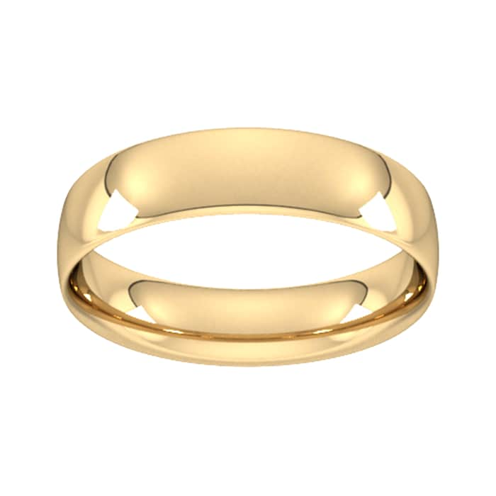 Goldsmiths 5mm Traditional Court Standard Wedding Ring In 18 Carat Yellow Gold