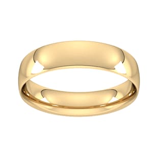 Goldsmiths 5mm Traditional Court Standard Wedding Ring In 18 Carat Yellow Gold
