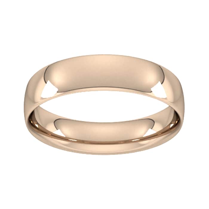 Goldsmiths 5mm Traditional Court Standard Wedding Ring In 18 Carat Rose Gold - Ring Size L