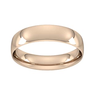 Goldsmiths 5mm Traditional Court Standard Wedding Ring In 18 Carat Rose Gold