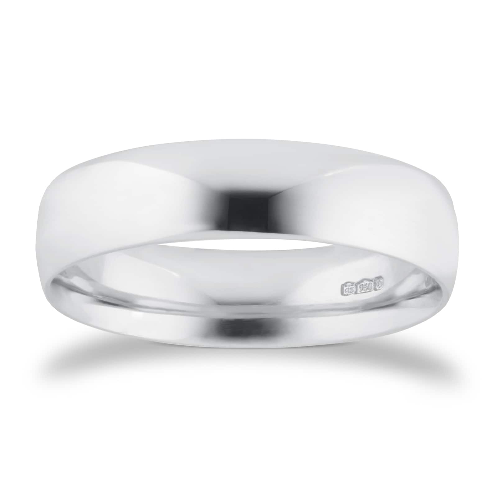 Goldsmiths 5mm Traditional Court Standard Wedding Ring In Platinum Goldsmiths 5mm Traditional Court Standard Wedding Ring In Platinum
