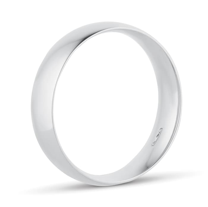 Goldsmiths 5mm Traditional Court Standard Wedding Ring In Platinum