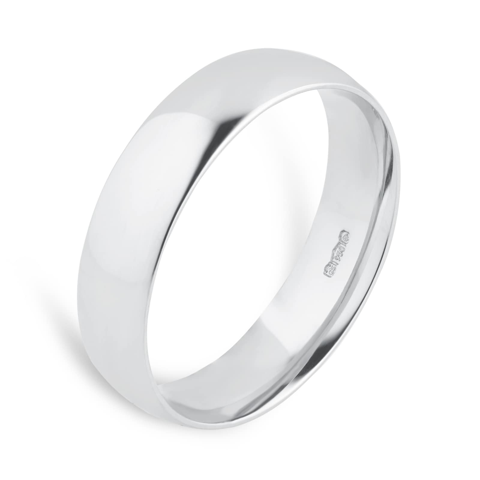 Goldsmiths 5mm Traditional Court Standard Wedding Ring In Platinum Goldsmiths 5mm Traditional Court Standard Wedding Ring In Platinum