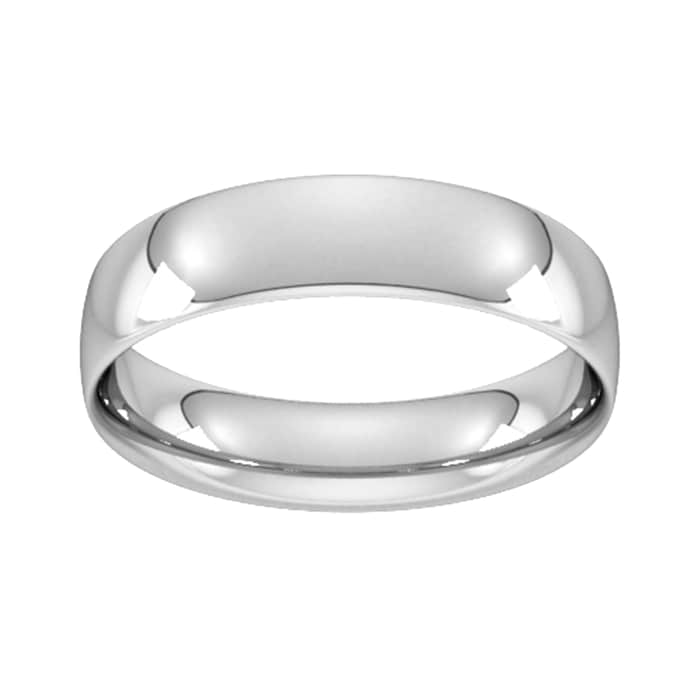 Goldsmiths 5mm Traditional Court Standard Wedding Ring In Sterling Silver - Ring Size N