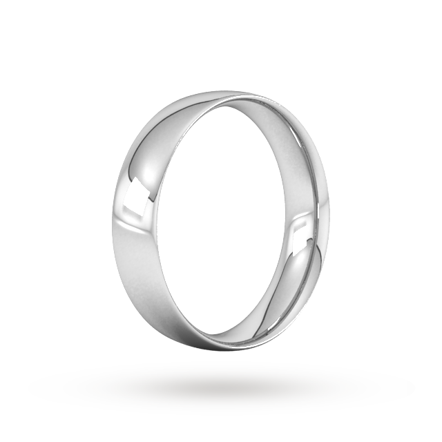 Goldsmiths 5mm Traditional Court Standard Wedding Ring In Sterling Silver