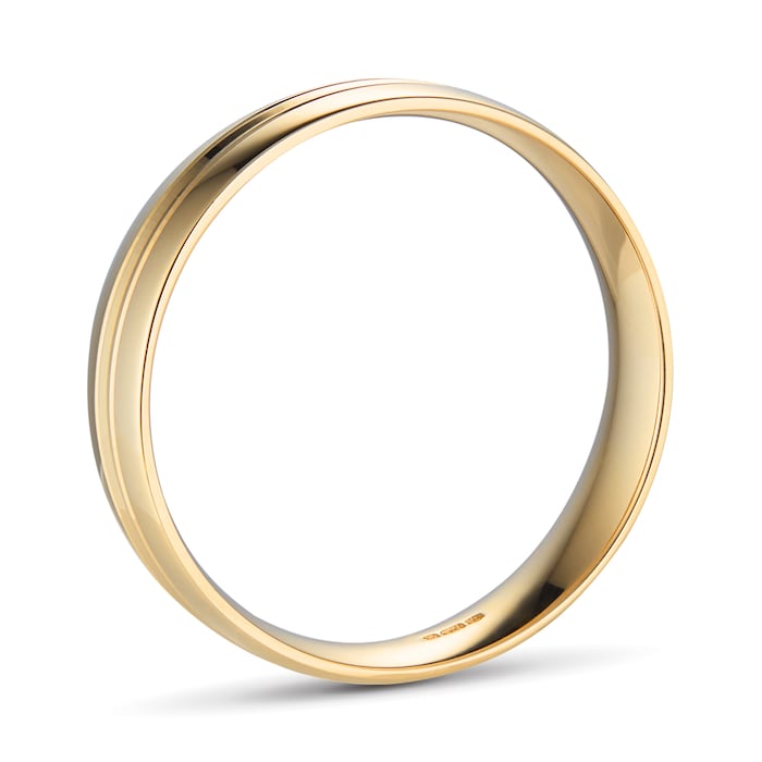 Goldsmiths 5mm Traditional Court Standard Grooved Polished Finish Wedding Ring In 9 Carat Yellow Gold