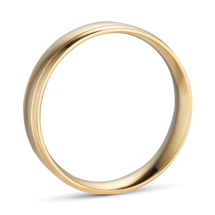 Goldsmiths 5mm Traditional Court Standard Polished Finish With Grooves Wedding Ring In 9 Carat Yellow Gold