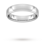 Goldsmiths 5mm Traditional Court Standard Polished Finish With Grooves Wedding Ring In 950 Palladium