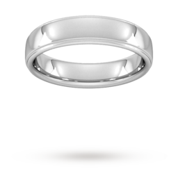 08308626 - 5mm Traditional Court Standard Polished Finish With Grooves Wedding Ring In 950 Palladium