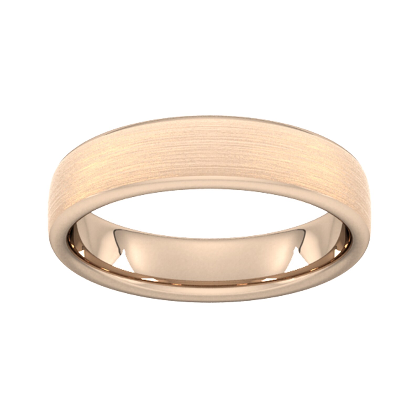Goldsmiths 5mm Traditional Court Standard Matt Finished Wedding Ring In 18 Carat Rose Gold