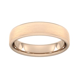 08308633 - 5mm Traditional Court Standard Matt Finished Wedding Ring In 18 Carat Rose Gold