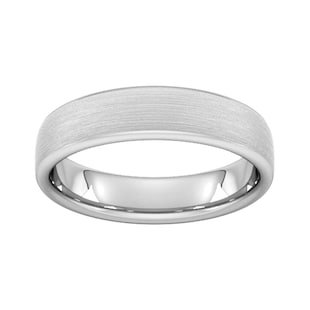 Goldsmiths 5mm Traditional Court Standard Matt Finished Wedding Ring In Platinum