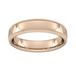 08308646 - 5mm Traditional Court Standard Milgrain Edge Wedding Ring In 9 Carat Rose Gold