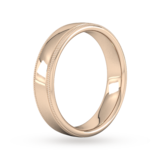 Goldsmiths 5mm Traditional Court Standard Milgrain Edge Wedding Ring In 18 Carat Rose Gold