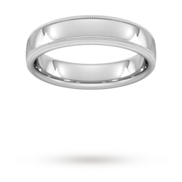 08308651 - 5mm Traditional Court Standard Milgrain Edge Wedding Ring In Platinum