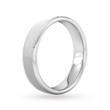 Goldsmiths 5mm Traditional Court Standard Polished Chamfered Edges With Matt Centre Wedding Ring In 9 Carat White Gold - Ring Size R.5