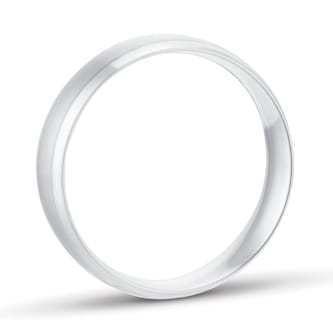 Goldsmiths 5mm Traditional Court Standard Matt Centre With Grooves Wedding Ring In 9 Carat White Gold