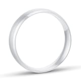 Goldsmiths 5mm Traditional Court Standard Matt Centre With Grooves Wedding Ring In 9 Carat White Gold - Ring Size I