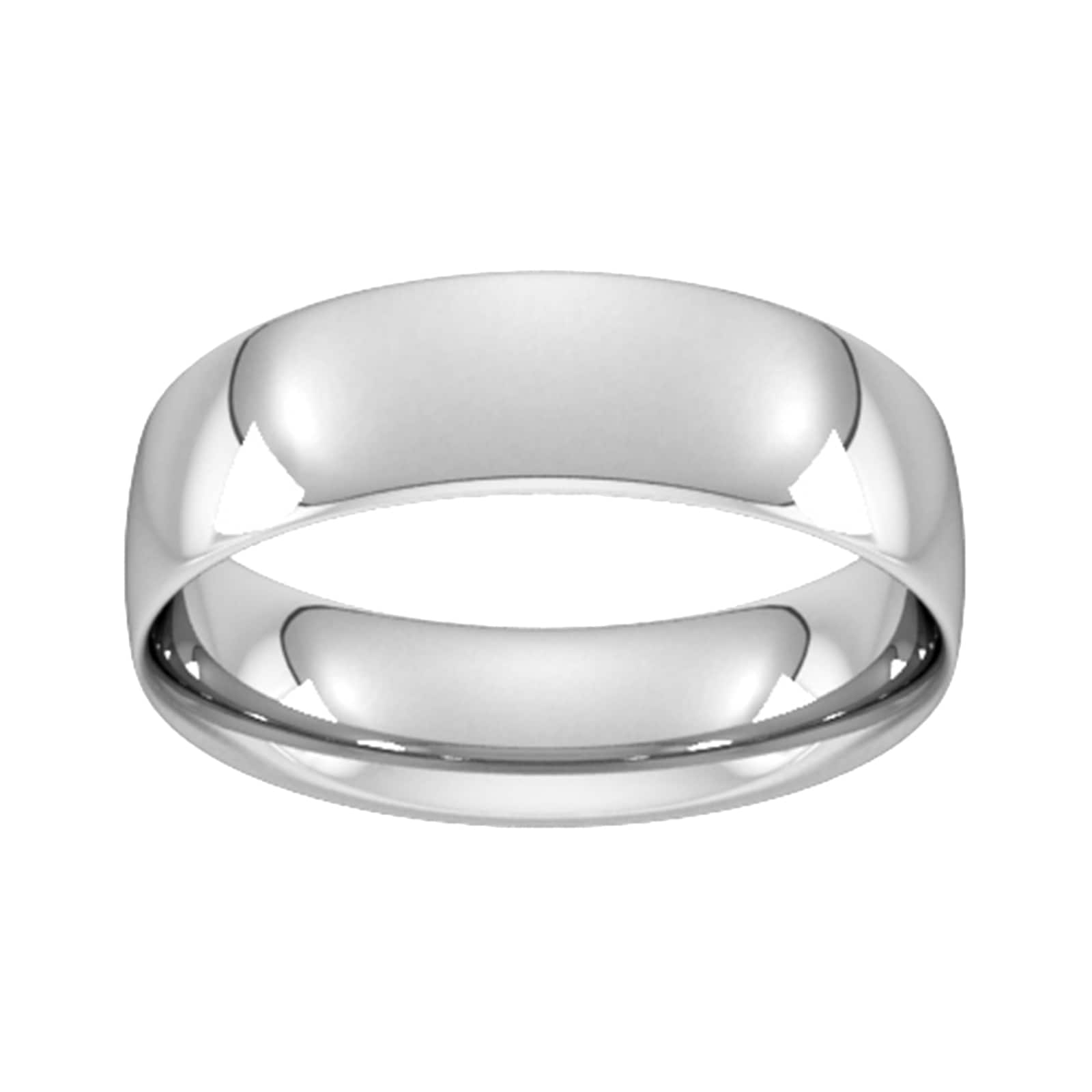 6mm Traditional Court Standard Wedding Ring In 9 Carat White Gold - Ring Size U
