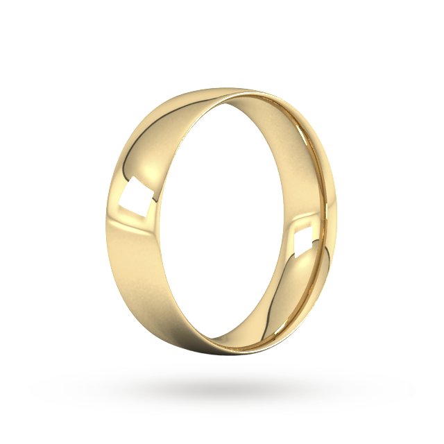 Goldsmiths 6mm Traditional Court Standard Wedding Ring In 9 Carat Yellow Gold