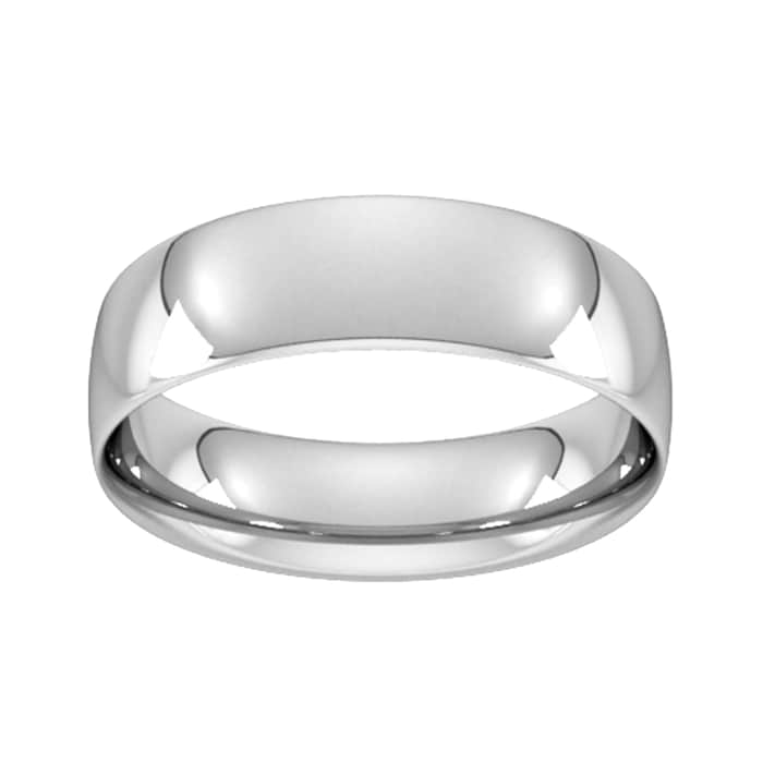 Goldsmiths 6mm Traditional Court Standard Wedding Ring In 18 Carat White Gold