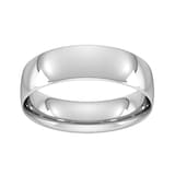 Goldsmiths 6mm Traditional Court Standard Wedding Ring In 18 Carat White Gold