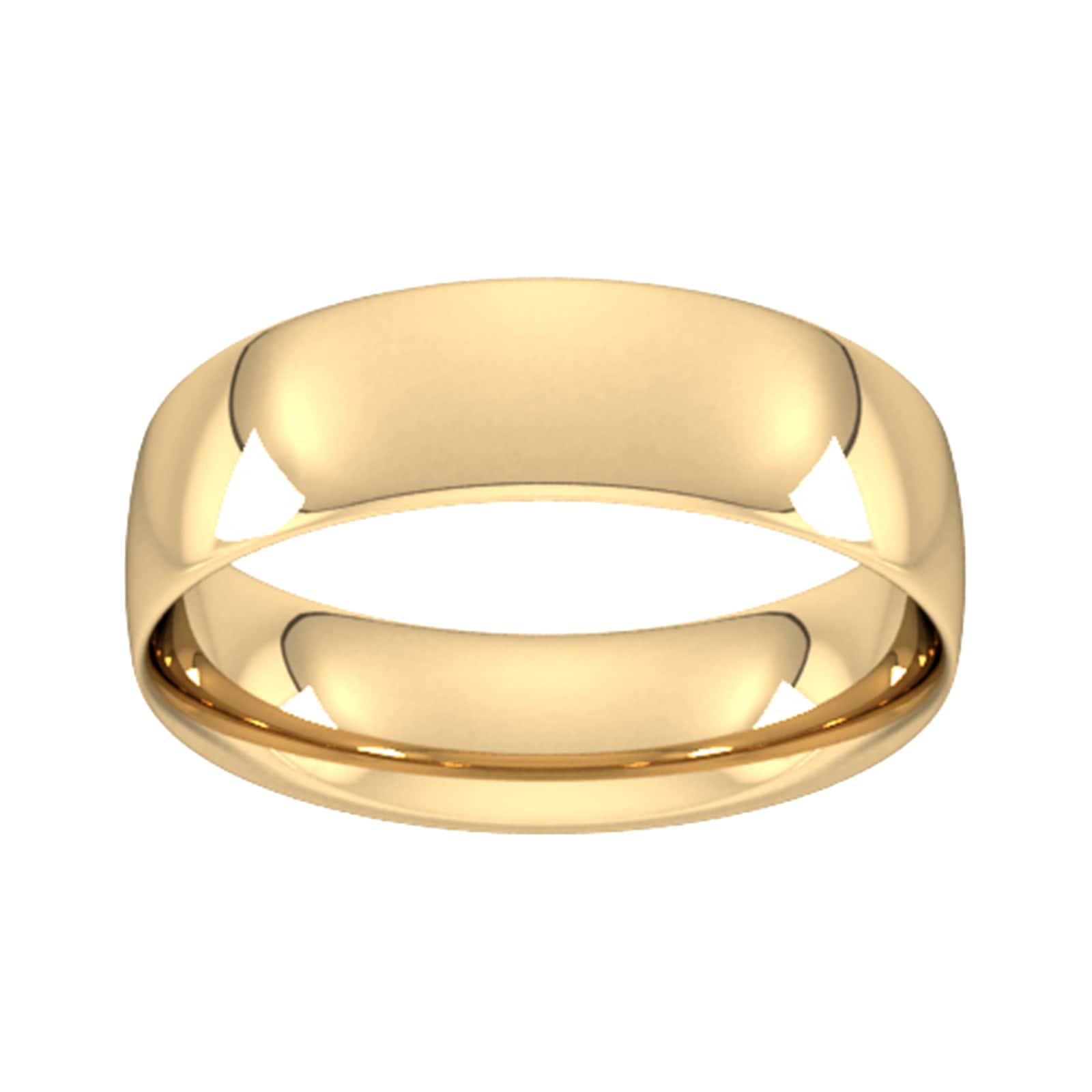 6mm Traditional Court Standard Wedding Ring In 18 Carat Yellow Gold - Ring Size G