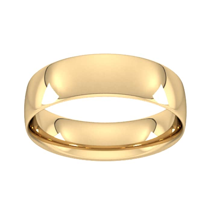 Goldsmiths 6mm Traditional Court Standard Wedding Ring In 18 Carat Yellow Gold - Ring Size R