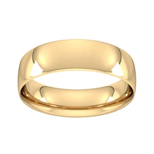 Goldsmiths 6mm Traditional Court Standard Wedding Ring In 18 Carat Yellow Gold