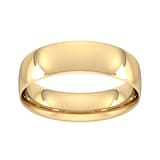Goldsmiths 6mm Traditional Court Standard Wedding Ring In 18 Carat Yellow Gold - Ring Size L