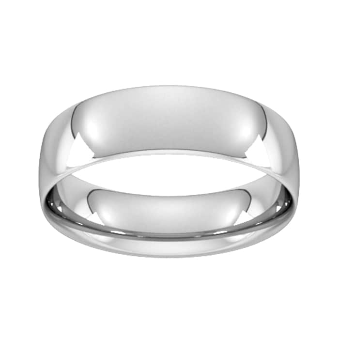 Goldsmiths 6mm Traditional Court Standard Wedding Ring In Platinum - Ring Size T