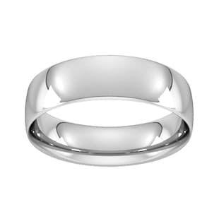 Goldsmiths 6mm Traditional Court Standard Wedding Ring In Platinum