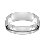 Goldsmiths 6mm Traditional Court Standard Wedding Ring In Sterling Silver