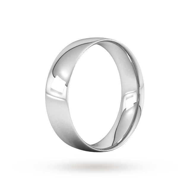 Goldsmiths 6mm Traditional Court Standard Wedding Ring In Sterling Silver