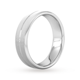 Goldsmiths 6mm Traditional Court Standard Centre Groove With Chamfered Edge Wedding Ring In 9 Carat White Gold