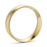 Goldsmiths 6mm Traditional Court Standard Milgrain Edge Wedding Ring In 9 Carat Yellow Gold