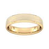 Goldsmiths 6mm Traditional Court Standard Polished Chamfered Edges With Matt Centre Wedding Ring In 9 Carat Yellow Gold